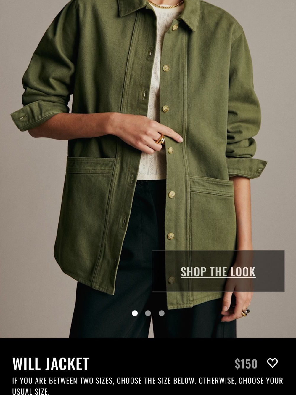 NWOT Sezane Will Olive Green Women's Workwear Jacket
